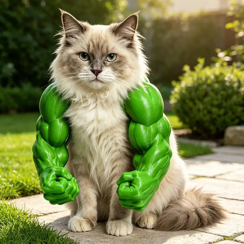 Muscular Cat Arms Costume Accessory for Halloween & Parties, 3D Printed