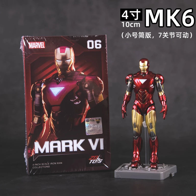 4-Inch Action Figure Set - Iron Man MK1-MK7 Collectible Toys for Kids