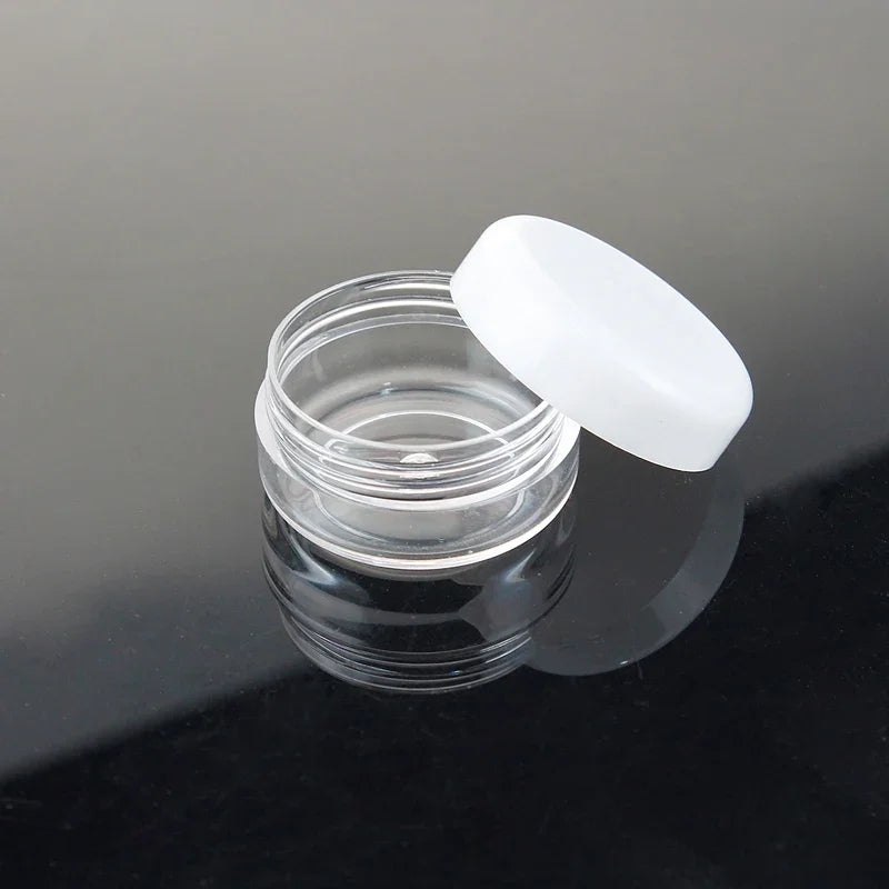 Mini Cosmetic Sample Jars 3g Plastic Containers for Lip Balm Eyeshadow Cream