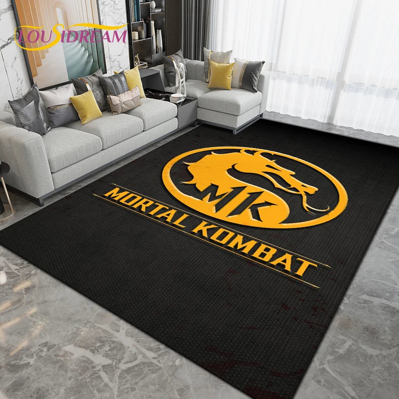 Large Cartoon Mortal Kombat Area Rug Non-Slip Floor Mat for Living Room Bedroom Kitchen