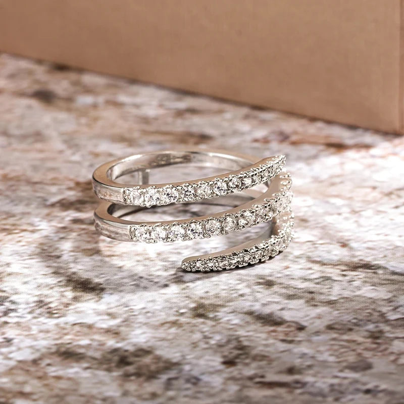 Surround Shaped Crystal CZ Finger Rings for Women Bridal Party Jewelry