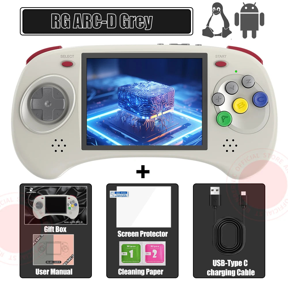 Handheld Retro Game Console Emulator with 4-Inch Screen, Android & Linux, 3500mAh Battery, Supports 20+ Games