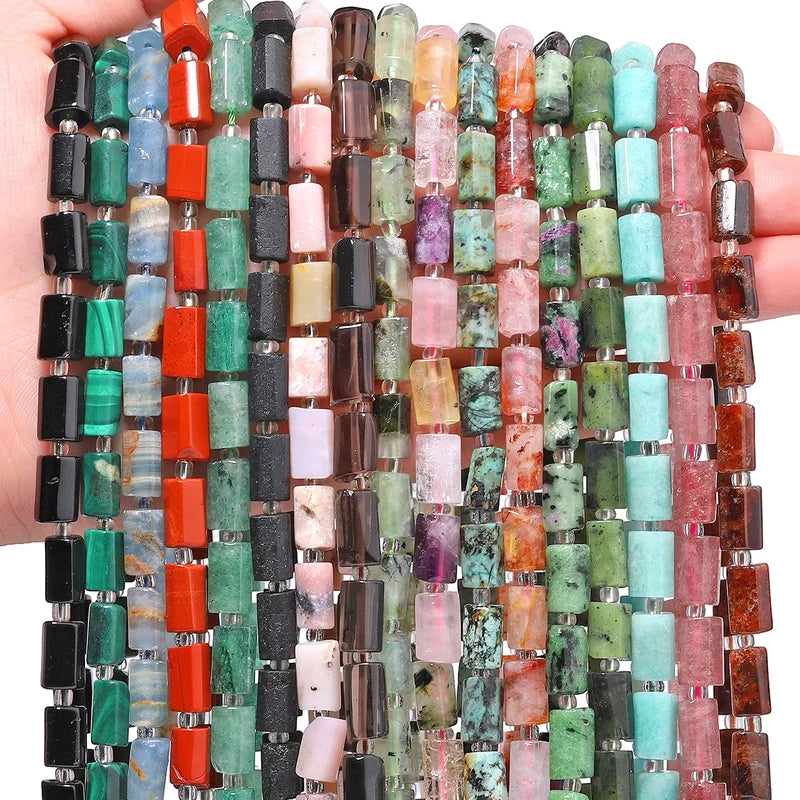 Natural Gem Beads Assortment - Garnet Amazonite Tourmaline 8-11mm Irregular Beads for Jewelry Making