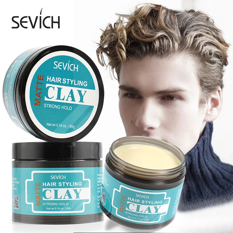 Strong Hold Hair Styling Clay for Men - Natural Matte Finish, 80g