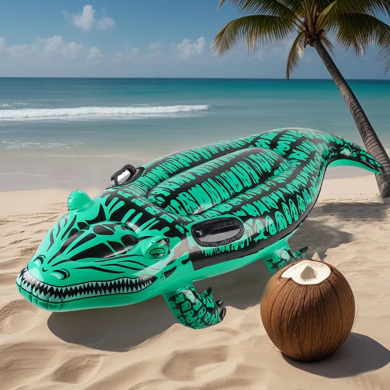 Crocodile Inflatable Pool Float with Handles - Adventure-Ready Summer Ride-On