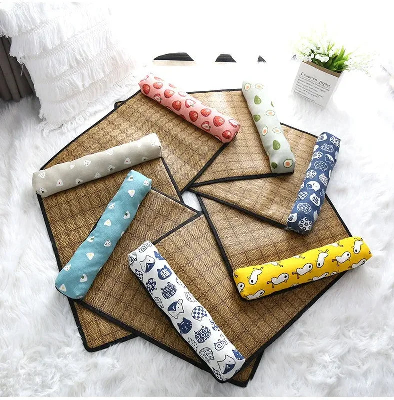 Pet Cooling Mat Self Cooling Pad for Cats and Dogs Indoor Summer Bed Rattan Weave