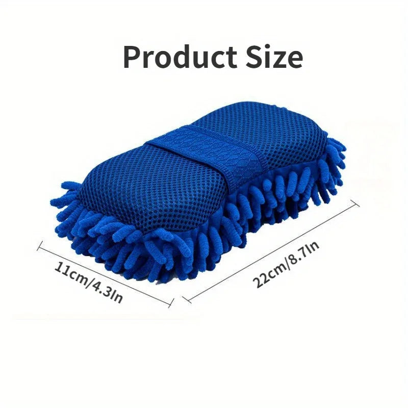 Microfiber Car Cleaning Sponge Tool - Gentle Surface Dirt Removal, Pack of 1 or 2