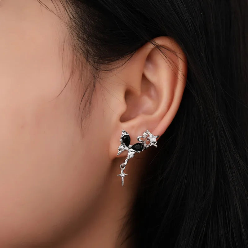 Goth Butterfly Star Earring Set for Women and Girls – Trendy Vintage Jewelry