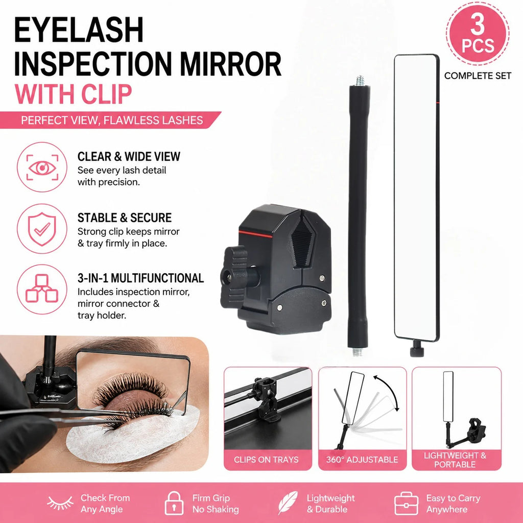 3PCS Eyelash Mirror for Extensions - HD Grafting Observation Tool for Lash Artists