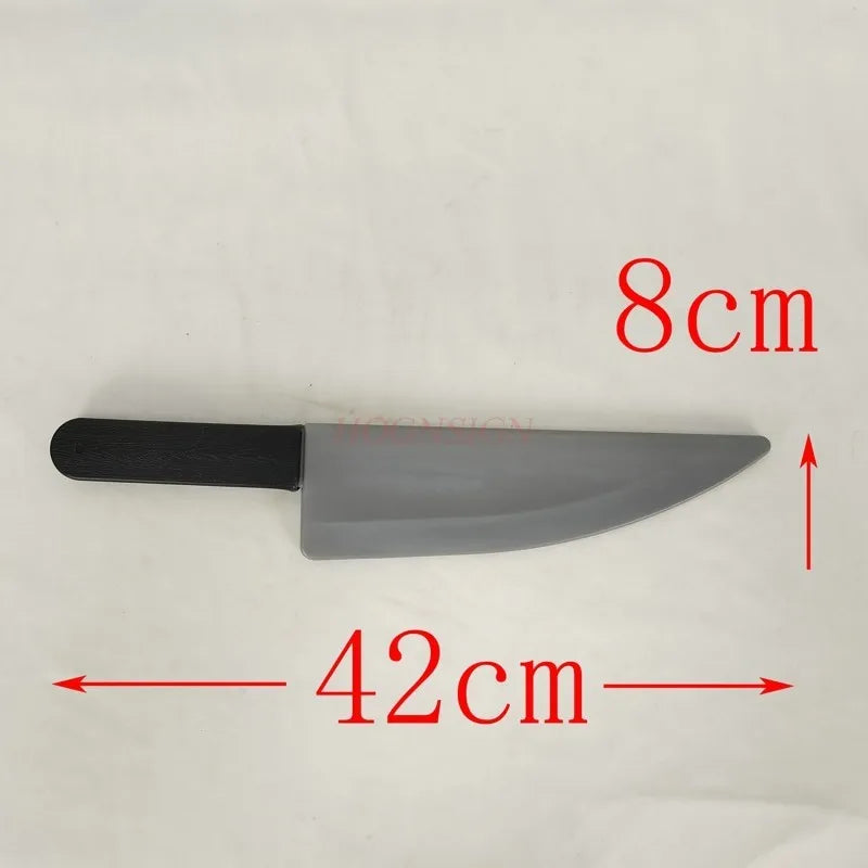 Halloween Fake Kitchen Knife Prop with Blood-Pointed Plastic Axe - Horror Cosplay Accessory