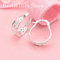 925 Sterling Silver Flower and Leaves Hollow Ear Clips for Women - Elegant Jewelry for Party & Wedding