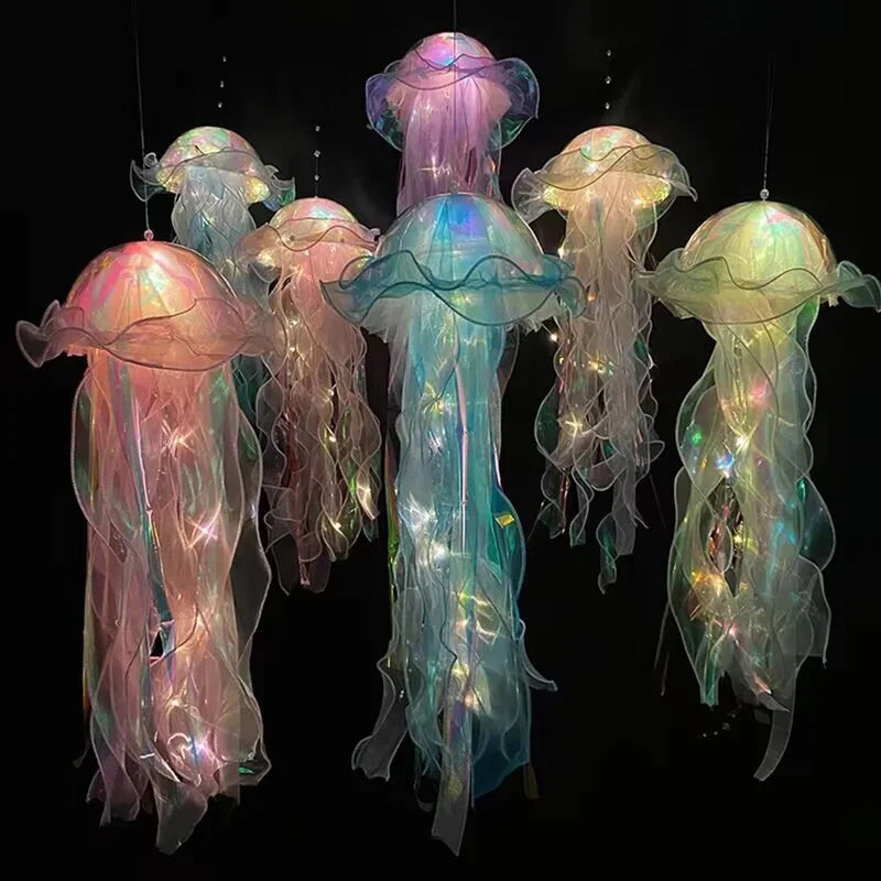 Colorful Jellyfish Lantern Night Light - Undersea Bedroom Decor & Party Atmosphere Lamp