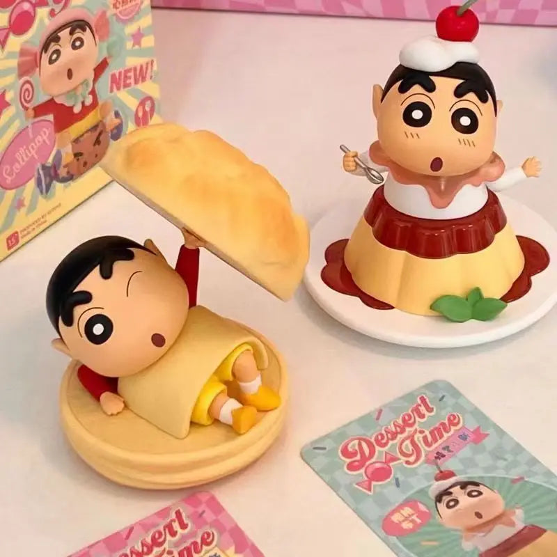 Crayon Shin-Chan Dessert Series Nohara Action Figure Blind Box Toy Gift for Collectors