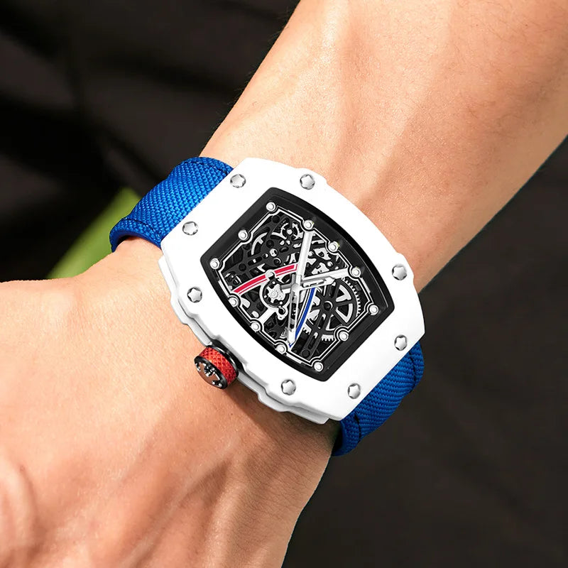Ultra-Thin Barrel-Shaped Quartz Watch for Men Waterproof Luminous Fashion Wristwatch
