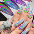 Rainbow Laser Nail Powder Set - Mirror, Cat Eye, Pearl Effects DIY Manicure