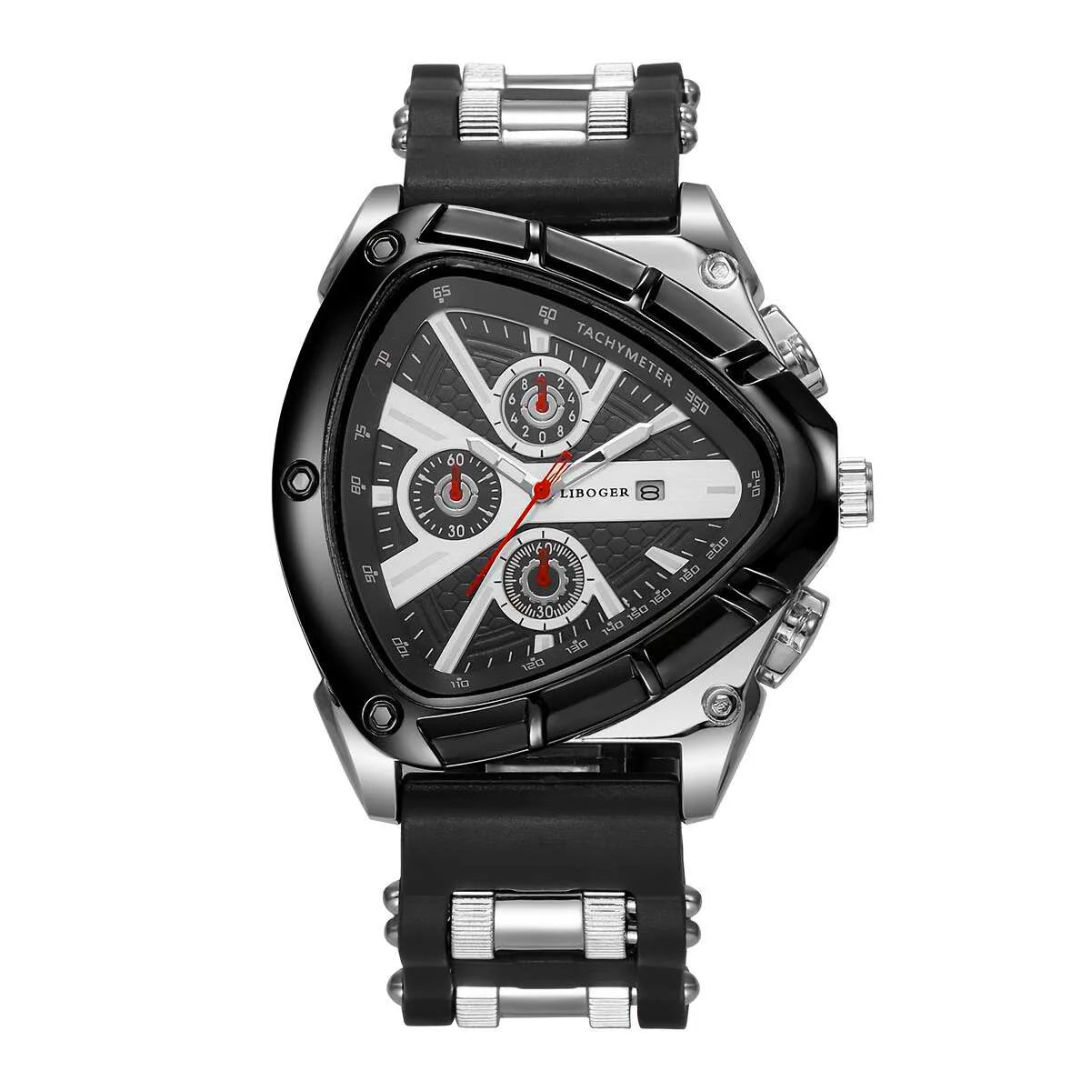 Men's Sports Quartz Watch with Silicone Strap Auto Date - Gift Idea