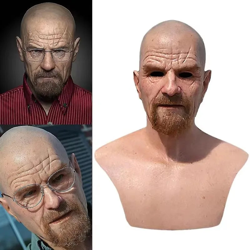 Old Man Mask Halloween Cosplay Prop Realistic Latex Headgear - Unisex