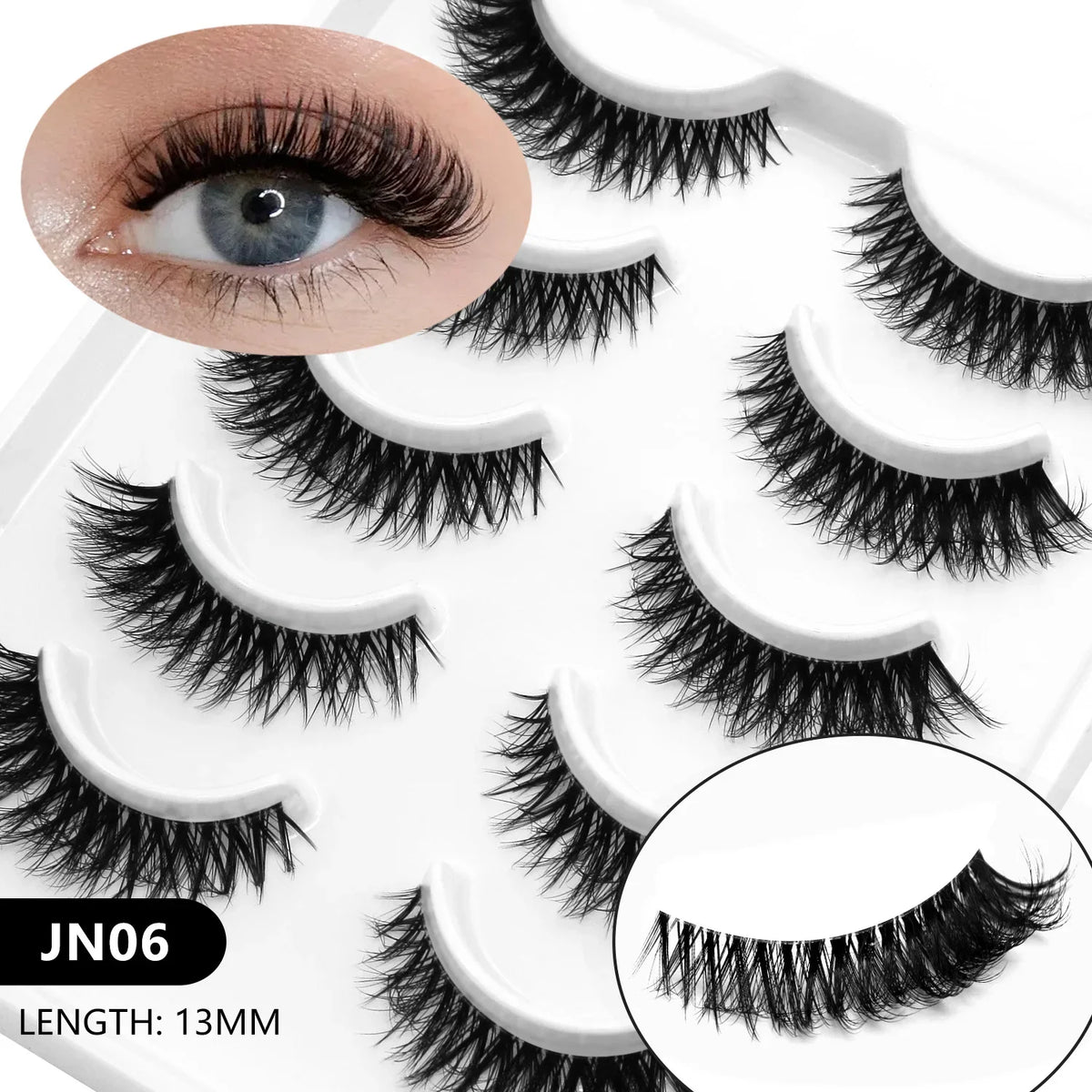 Veltrinay Faux Mink False Eyelashes Natural Look Wispy Winged Eye Makeup