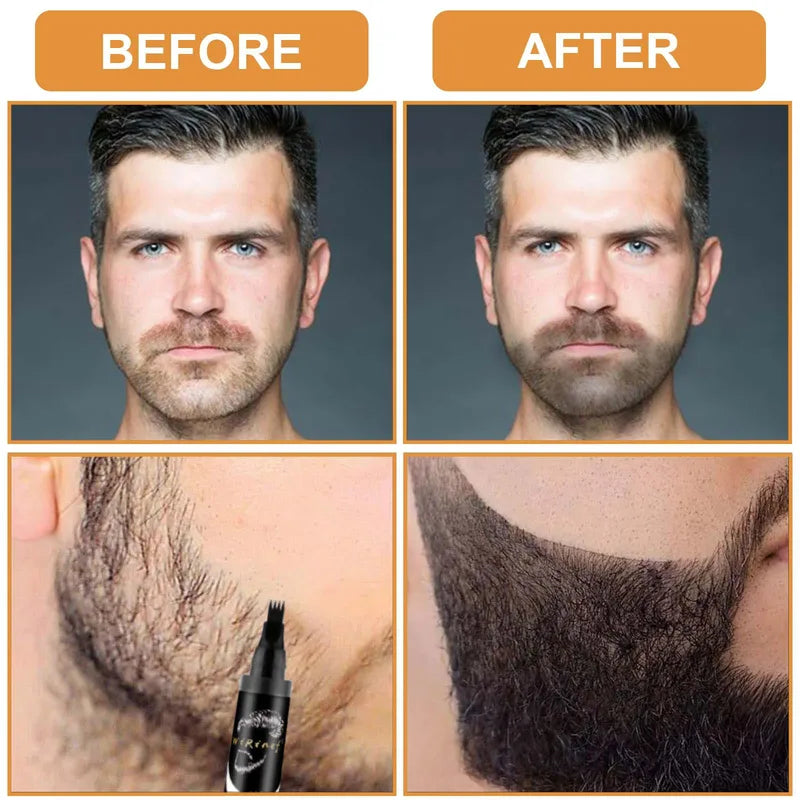 Multi-Pack Beard Pen Kit for Styling and Covering Facial Hair Patches - Black & Natural Finish