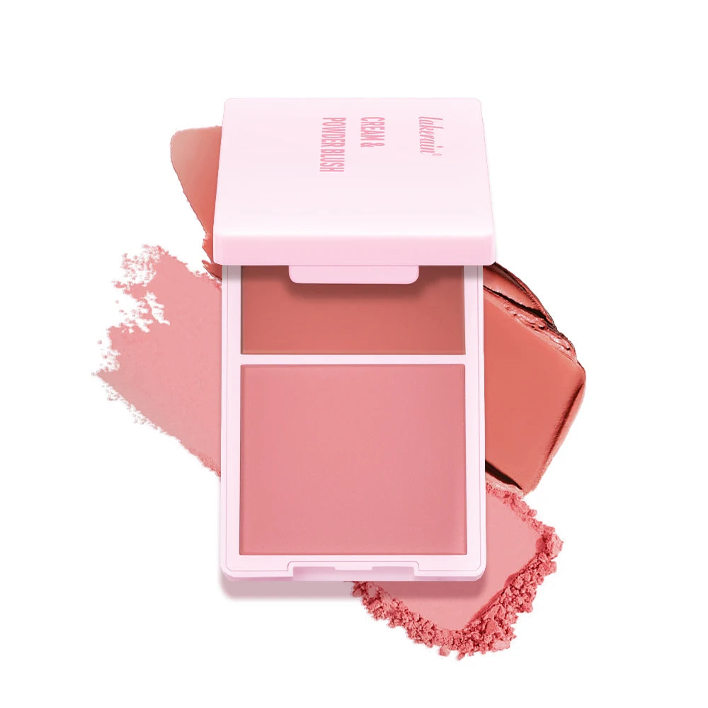Cream & Powder Blush Duo - Long-Lasting Highly Pigmented Face Makeup
