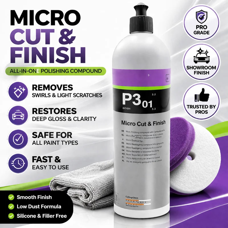 Micro Cut & Finish Polishing Compound 1L for Auto Paint Swirl & Scratch Removal