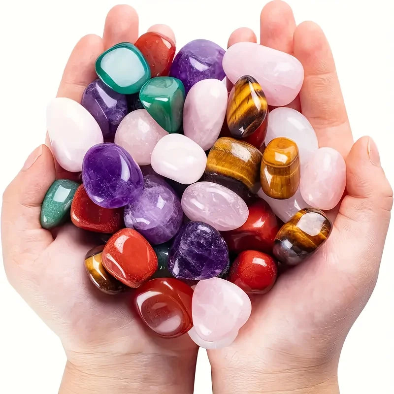 Natural Tumbled Stones & Crystal Mix - Decorative Gems for Jewelry & Crafts
