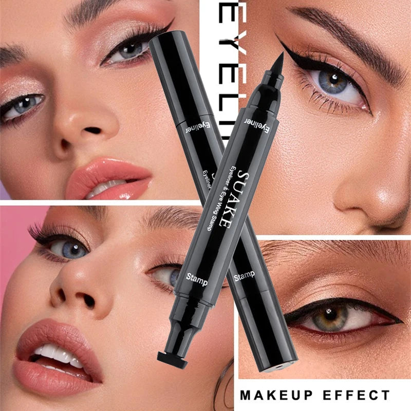 Double-Ended Quick Dry Liquid Eyeliner Pen Waterproof & Smudgeproof