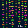Neon Party Decoration Bunting Paper Garland with Triangle Flags for Glow-in-the-Dark Birthday Supplies