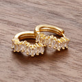 2PCS Stainless Steel Irregular CZ Zircon Hoop Earrings for Women - Small Huggie Cartilage Jewelry