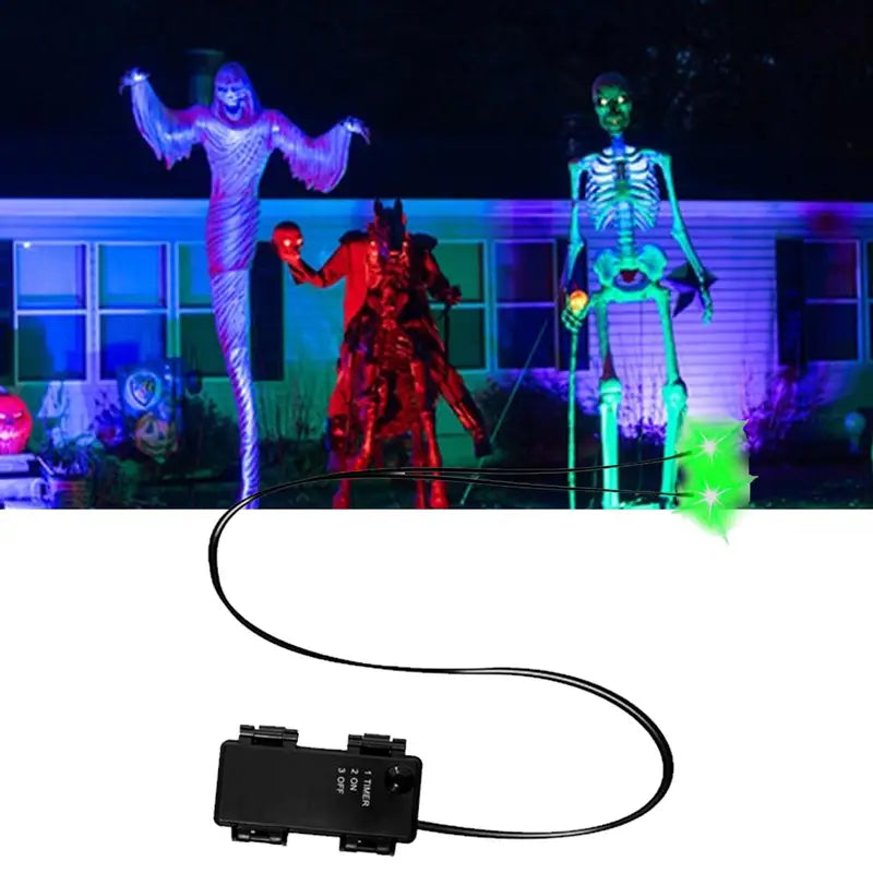 Halloween Glowing LED Eyes with Timer for Skeleton Pumpkins Masks Tombstones - Indoor Outdoor Horror Decor