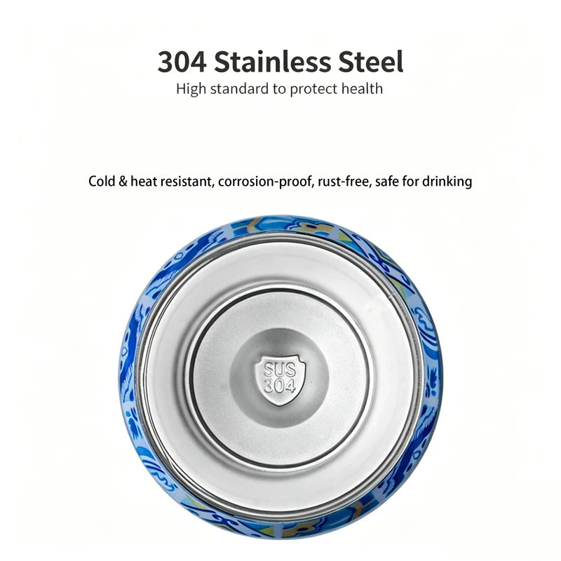 Insulated Stainless Steel Water Bottle with Straw 500ml - Leakproof & Travel Friendly