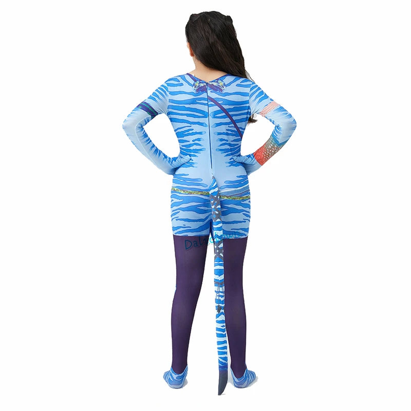 Kids Avatar Halloween Costume Bodysuit for Girls and Boys - Water of Water Tail Cosplay