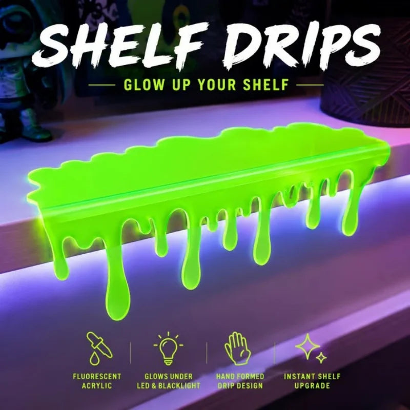 Glow in The Dark Blood Drip Bookshelf Decor Luminous Halloween Shelf Edge Haunted House Accent