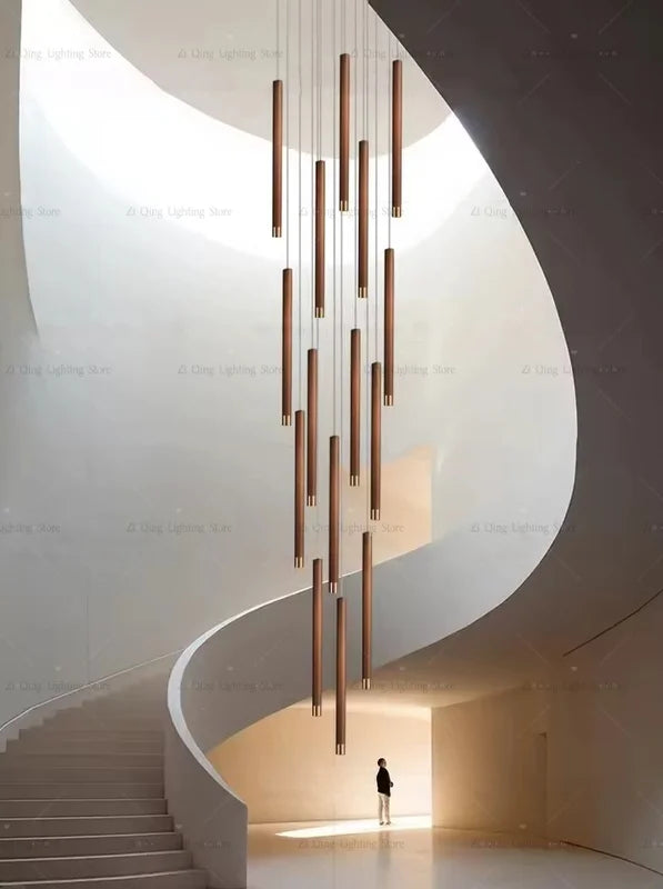 LED Long Chandeliers for Stairs & Living Rooms Minimalist Pendant Lighting