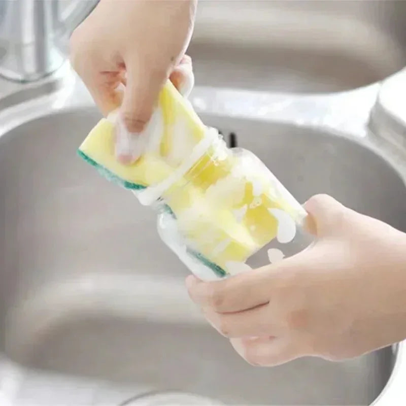 Double-Sided Absorbent Cleaning Sponge Brush for Kitchen Grease Rust Removal