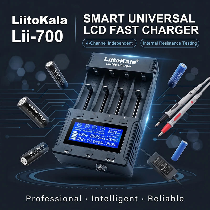 Universal Battery Charger 18650 AA AAA Fast Charge with Overcharge & Reverse Protection