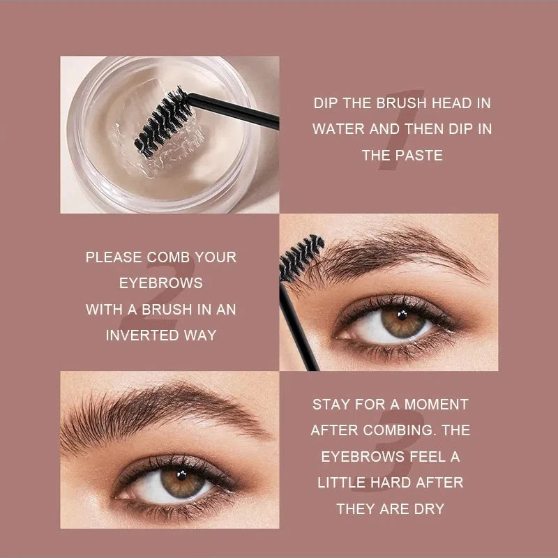 Matte Brown Black Waterproof Eyebrow Tint & Gel - Natural 3D Enhancer Set