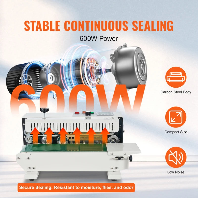Horizontal Bag Sealing Machine Continuous Band Sealer for Plastic Bags