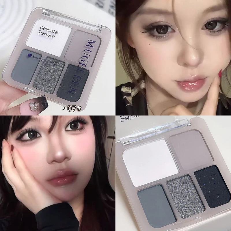 5-Color Eyeshadow Palette with Matte and Shimmer Shades for Versatile Makeup