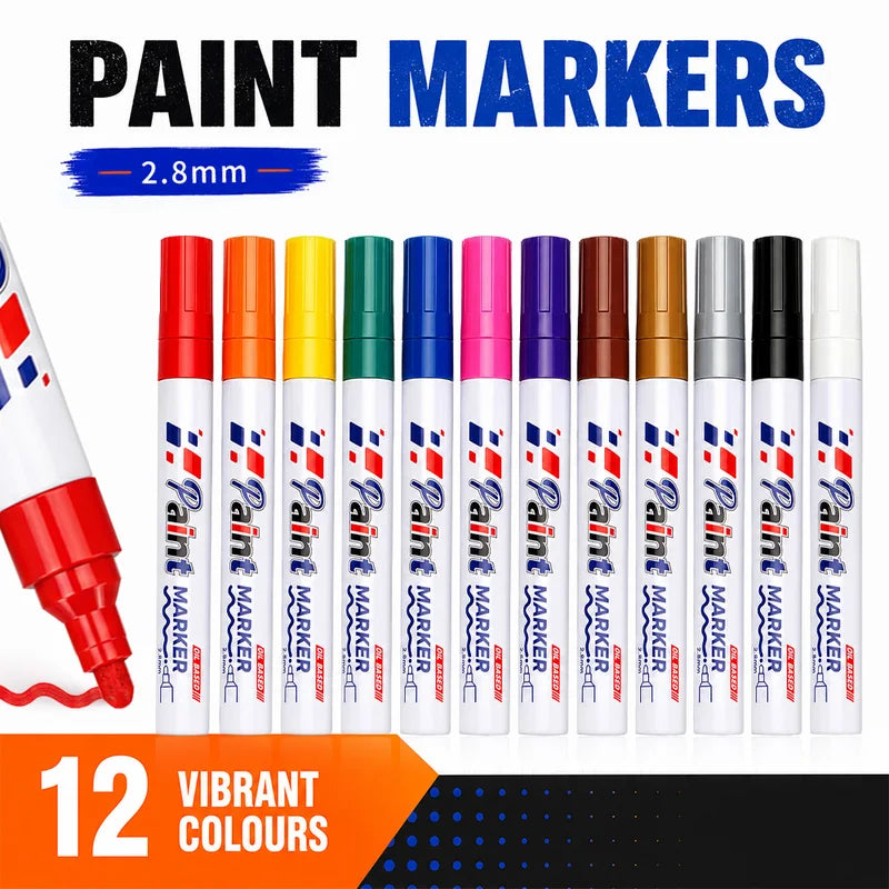 Oil Based Paint Markers Waterproof Permanent Metal Glass Stone DIY Outlining Pen Set