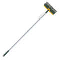 Rotatable Floor Scrub Brush with Long Handle and Squeegee for Grout and Tile Cleaning