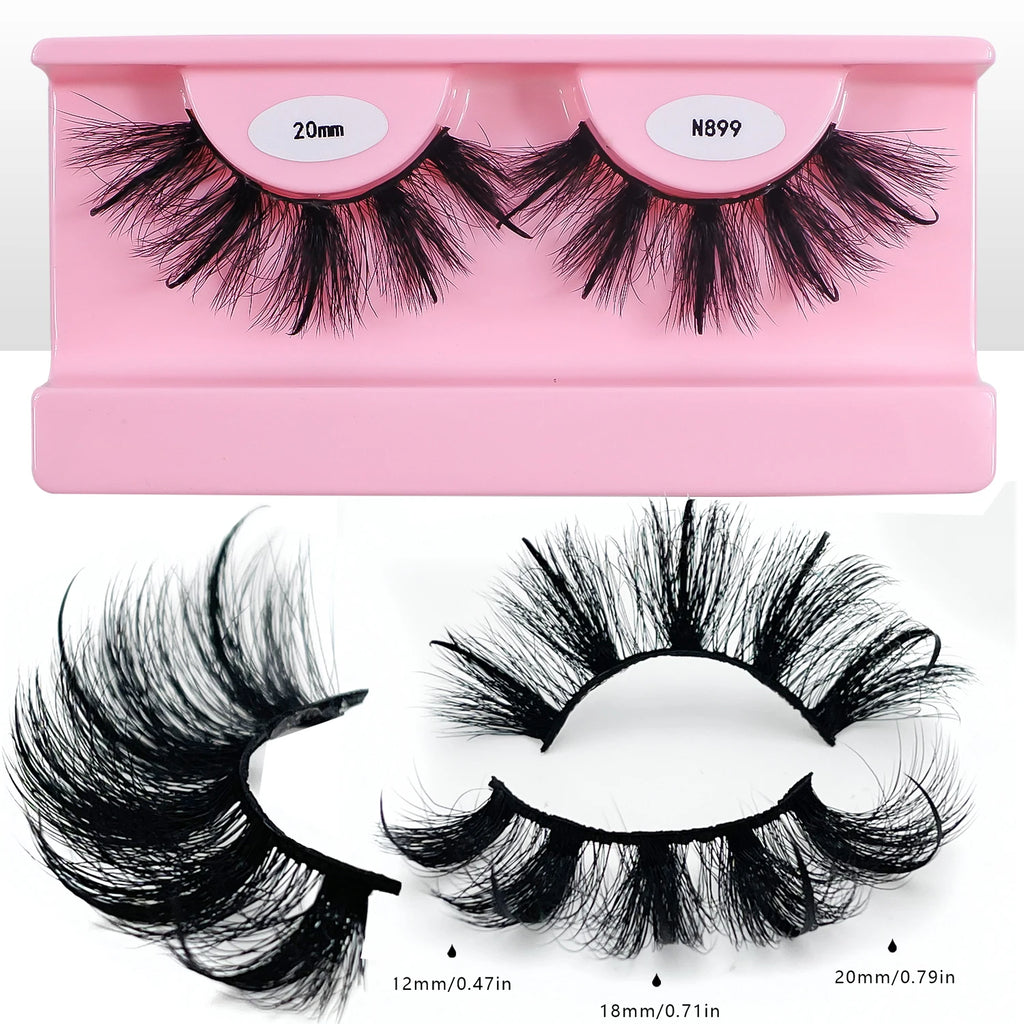 False Eyelash Extensions 10 Pairs Fluffy Wispy Faux Mink Spiked Lashes Wholesale