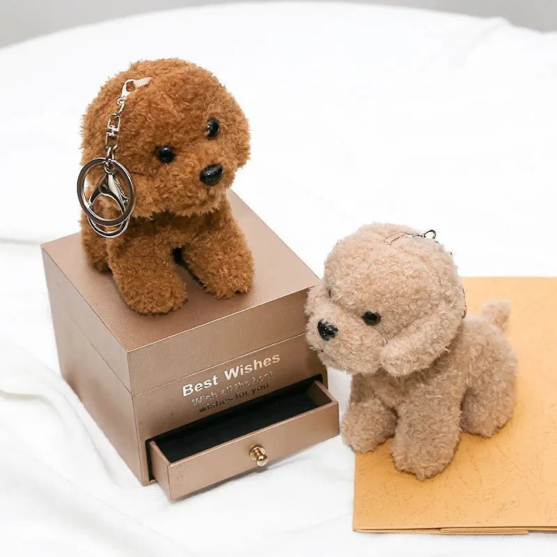 12cm Cute Teddy Dog Plush Keychain Small Pendant Kids Toy Backpack Accessory Christmas Gift