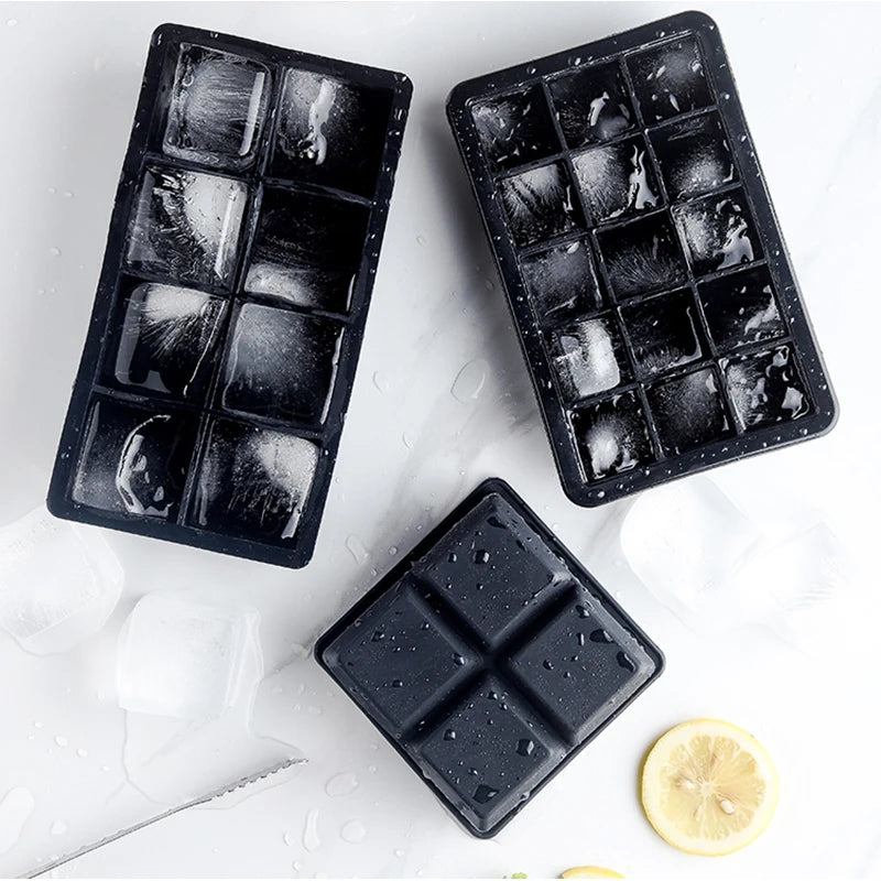 Large Food Grade Silicone Ice Cube Mold Tray for Drinks & Baking