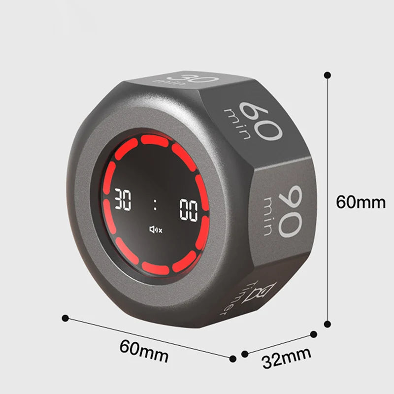 Digital Gravity Sensor Timer 90-Minute Visual Flip Timer for Home Kitchen Study Office
