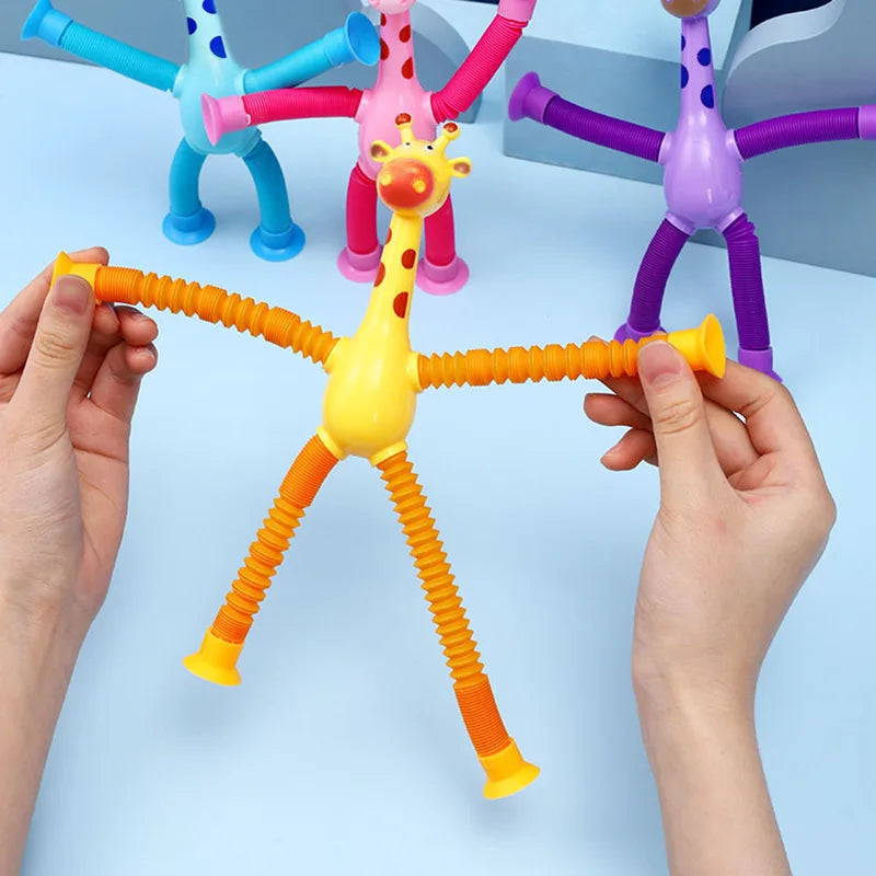 Children's Giraffe Robot Toy with Suction Cup & Telescopic Features - Creative Puzzle