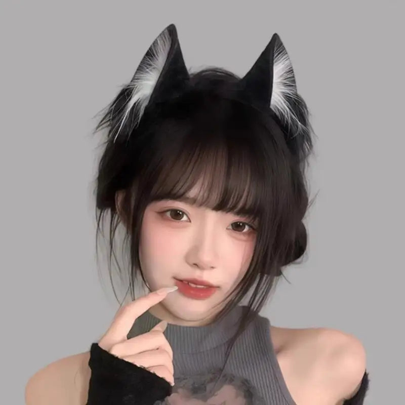 Cute Plush Cat Ear Headband for Halloween Cosplay and Parties