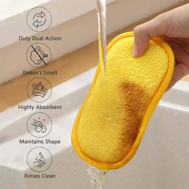 Reusable Multi-Functional Cleaning Pads for Kitchen & Bathroom, Washable & Chemical-Free