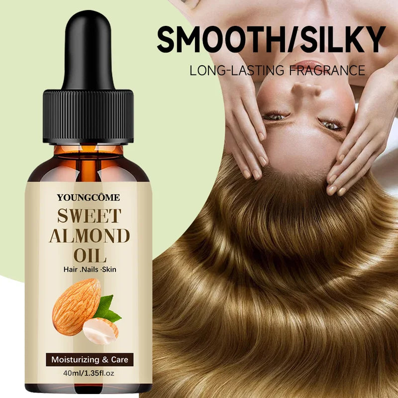 Pure Natural Almond Essential Oil 40/60ml Moisturizing Skin and Hair Care Diffuser Oil