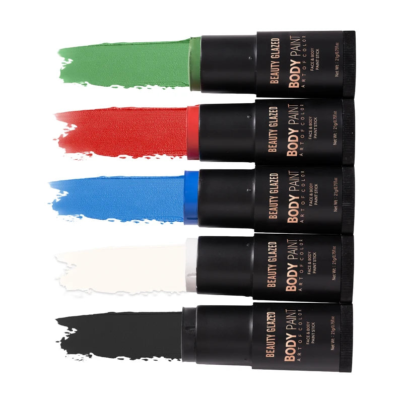Face & Body Paint Kit - Non-Toxic, Safe for Sensitive Skin, 5 Colors for Party Cosplay